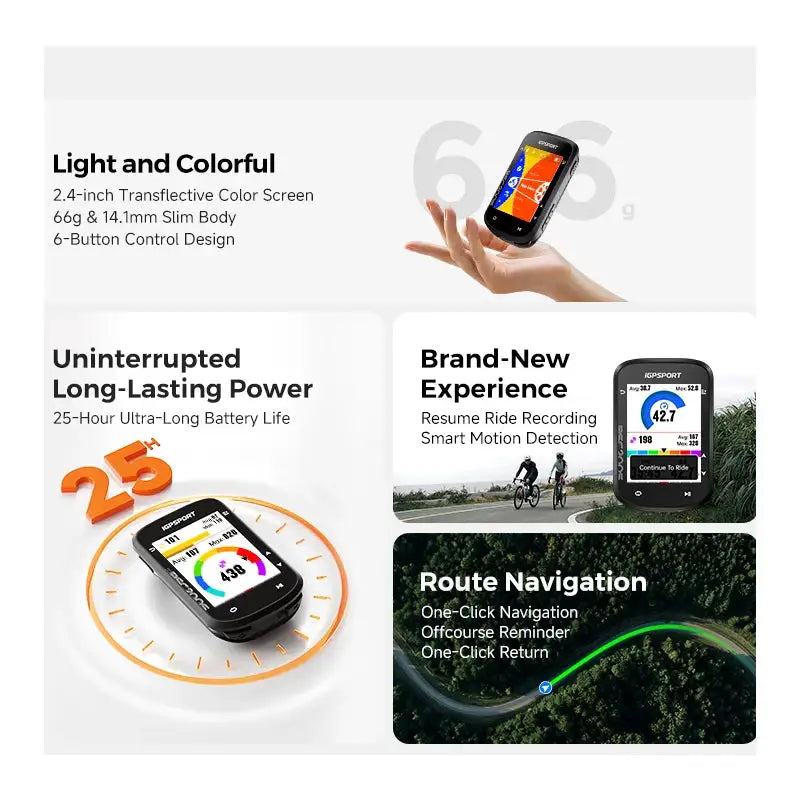 iGPSPORT BSC200S GPS Bike Computer 2.4" Colorful Screen Wireless Bicycle Speedometer Cycling Odometer Bluetooth ANT+
