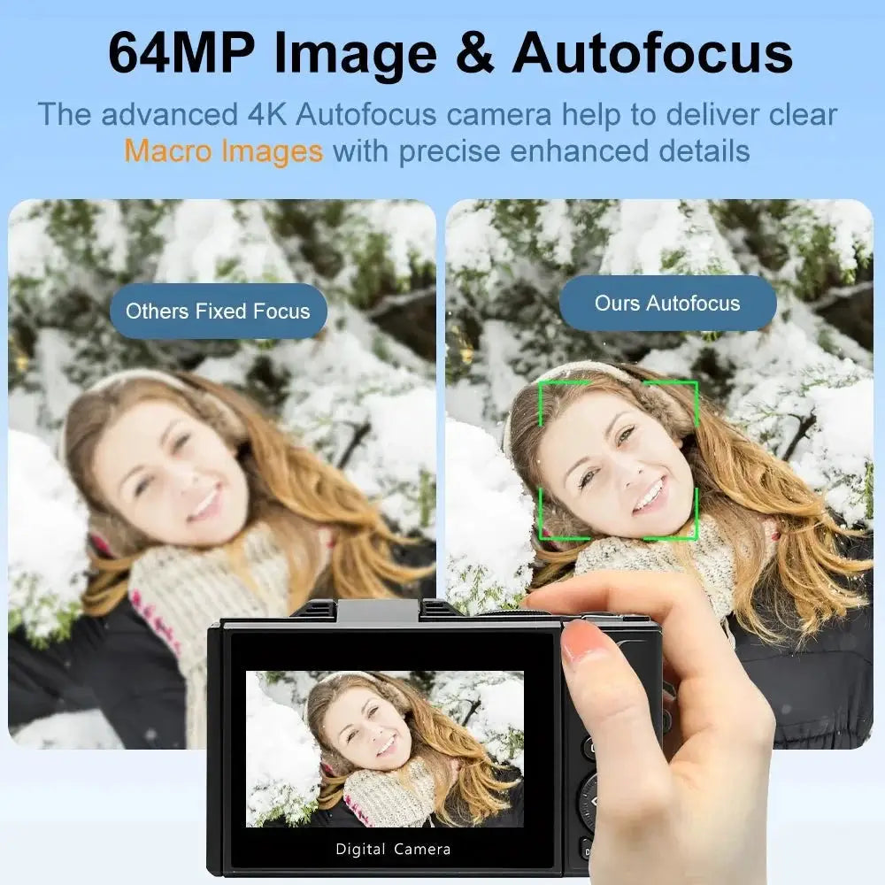 Ourlife AC600 4K Camera 64MP Autofocus 18x Zoom Flip Screen YouTube - stepyours.com
