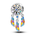 Silver Rainbow Flower Dragonfly Charm