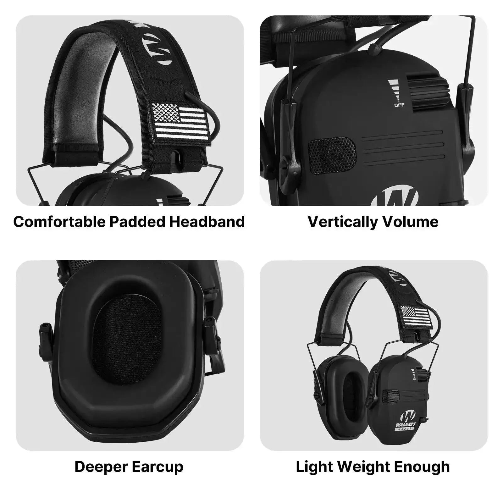 Walkers Razor Slim Earmuffs Hearing Protection For Shooting