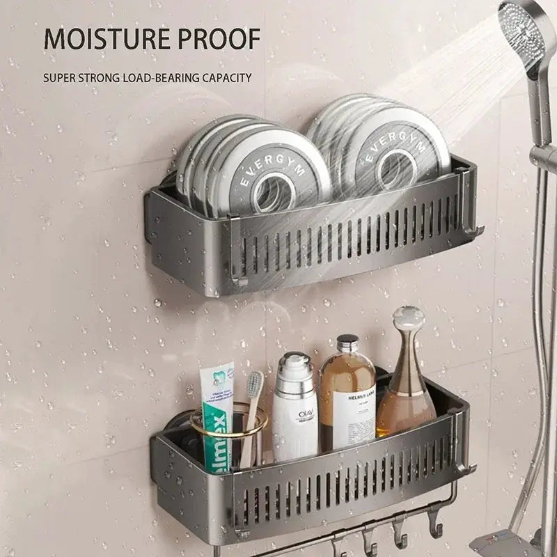 Vacuum Suction Cup Bathroom Shelf Wall Mounted Organizer