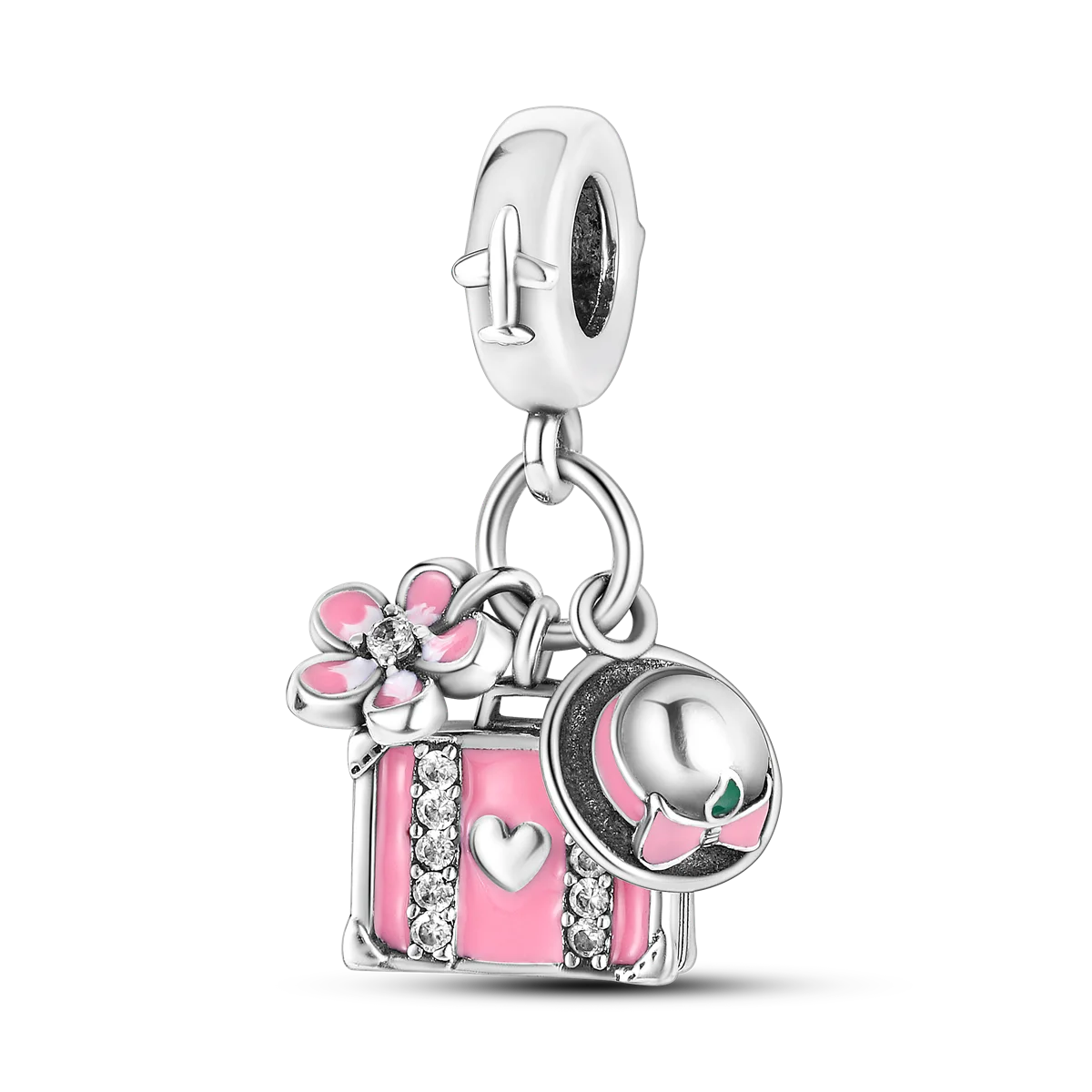 Silver Plated Charm Graduation Campus