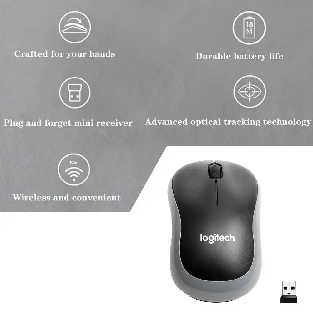 Logitech M185 Wireless Mouse 2.4GHz USB 1000DPI Ergonomic