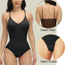 GUUDIA V Neck Spaghetti Strap Compression Bodysuit Slimming