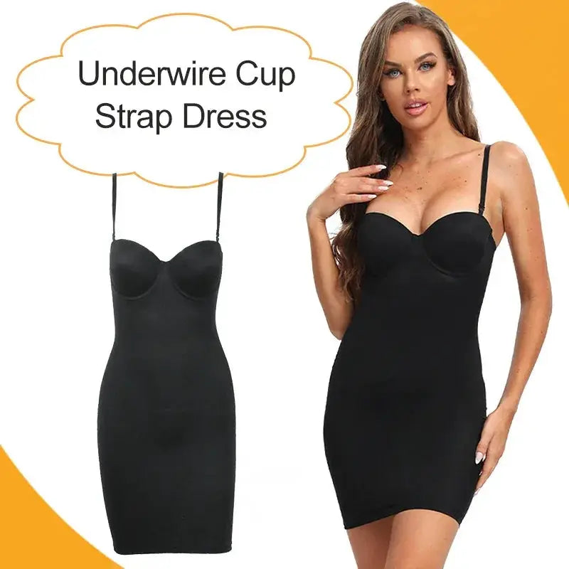 Nude Slimming Underwire Shapewear Dress For Women Elegant