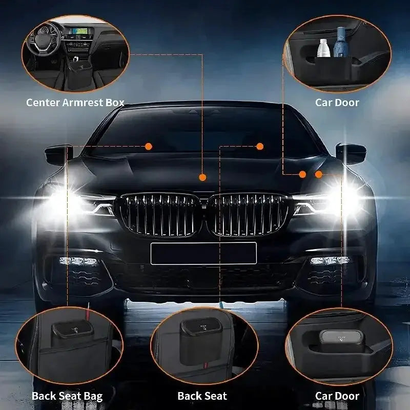 Universal Car Trash Bin Organizer Hanging Garbage Dust Case
