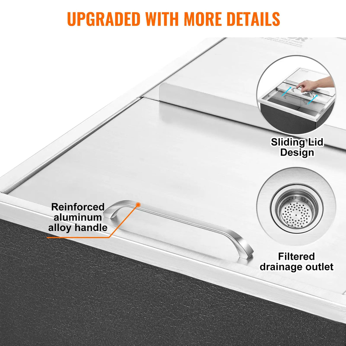 SucceBuy Drop in Ice Chest Stainless Steel Ice Cooler Commercial — product view 5