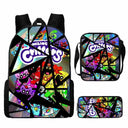 3 Pcs Set Smiling Anime Critters School Bags for Kids