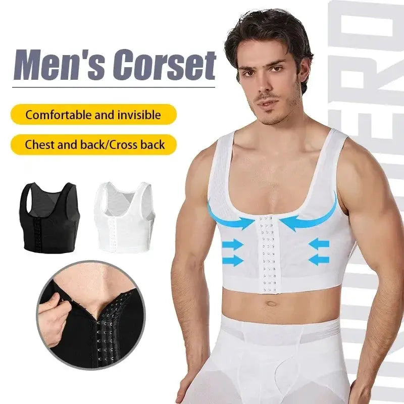 Mens Chest Compression Shaper Vest For Slimming Support