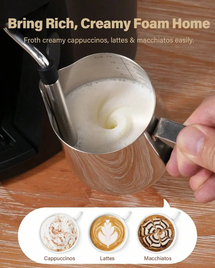 Espresso Machine With Milk Frother, Cup Compact Coffee Maker — product view 3