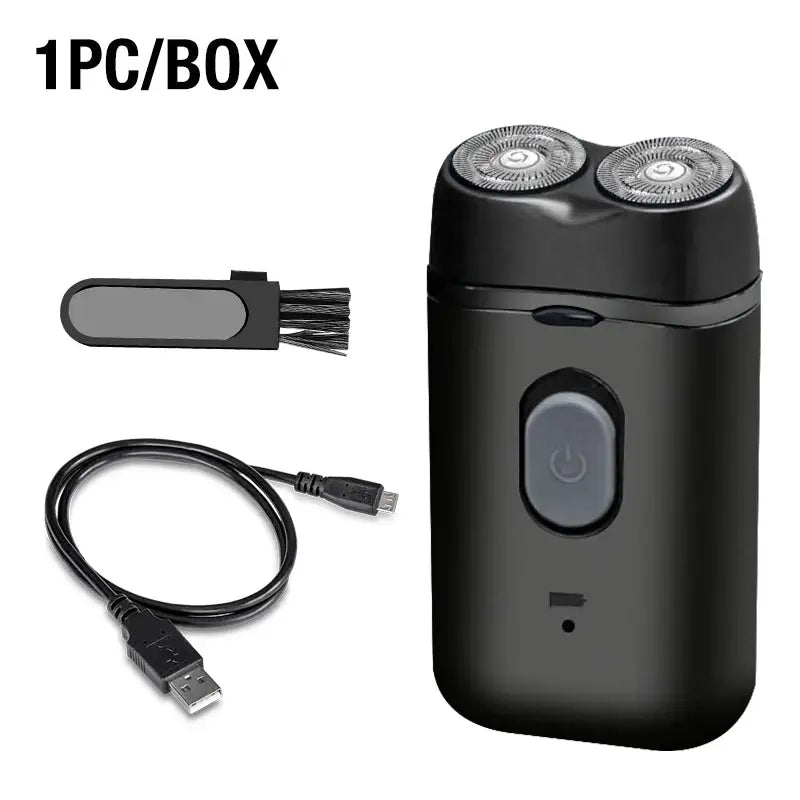 Double Headed Men's Shaver Electric Type-C Rechargeable Shaver Floating Blade Small, Portable, High Horsepower