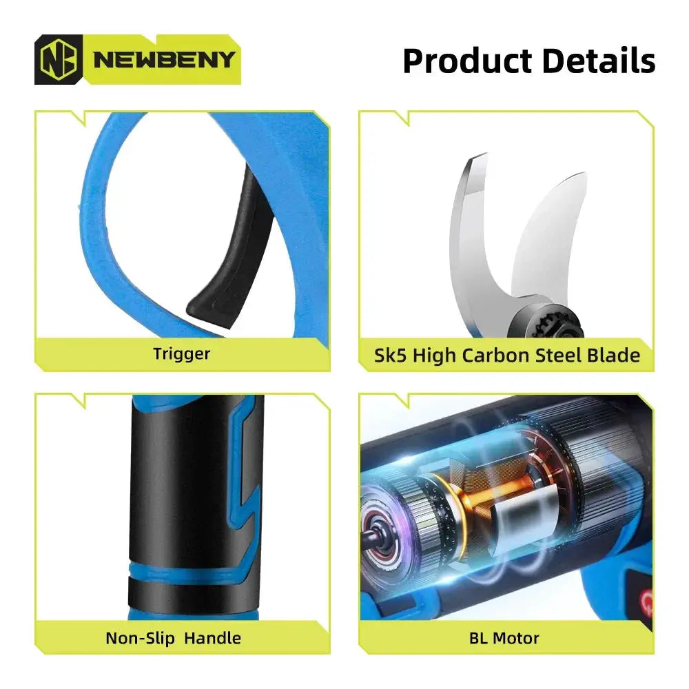 Newbeny Cordless Brushless Pruner for Makita Battery