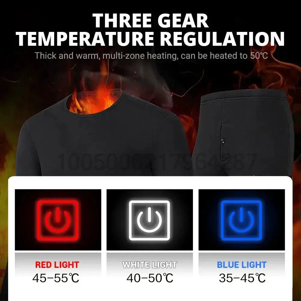 Winter Heated Underwear Set For Men Women USB Heating Jacket