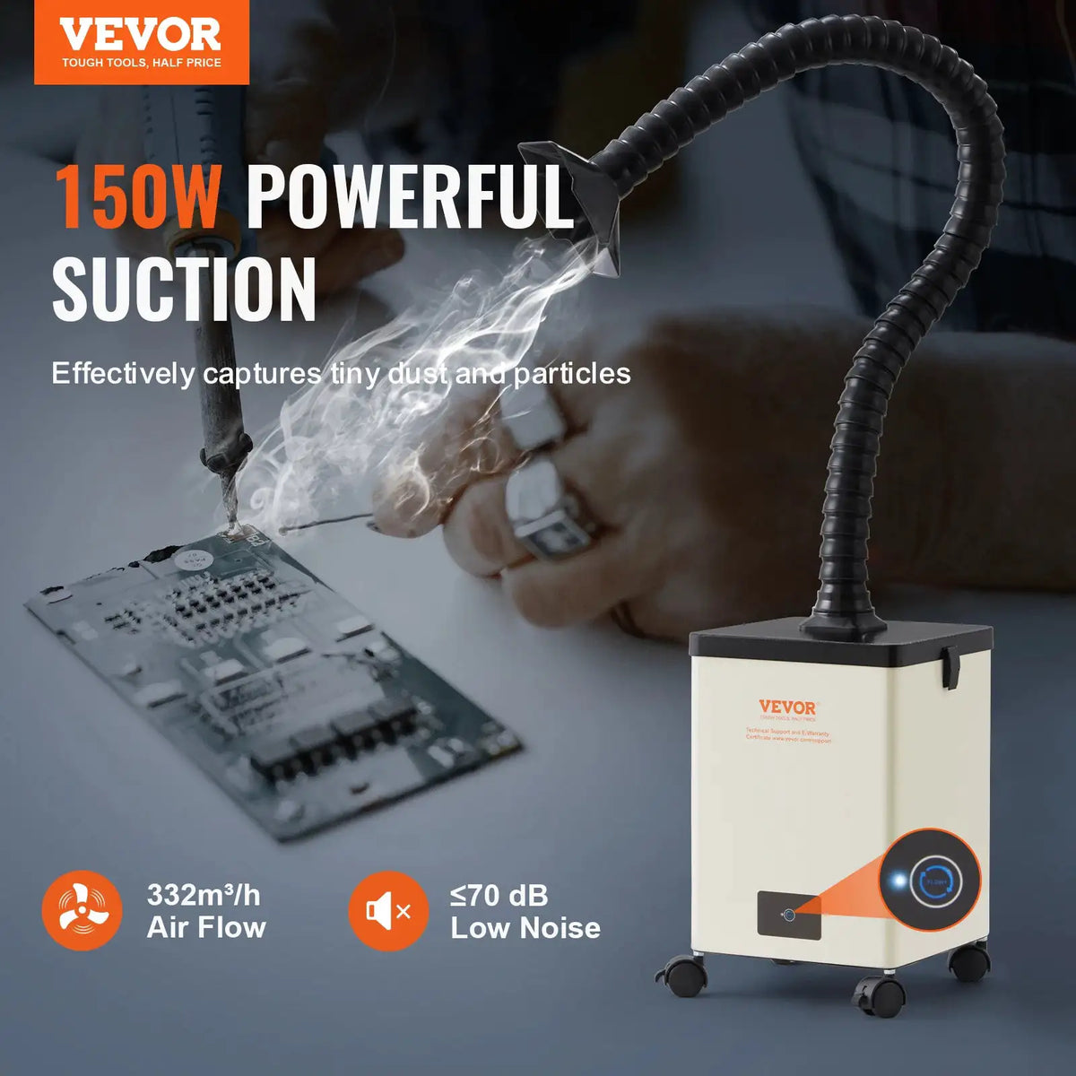 VEVOR Soldering Fume Extractor Strong Suction Air Purifier — product view 2