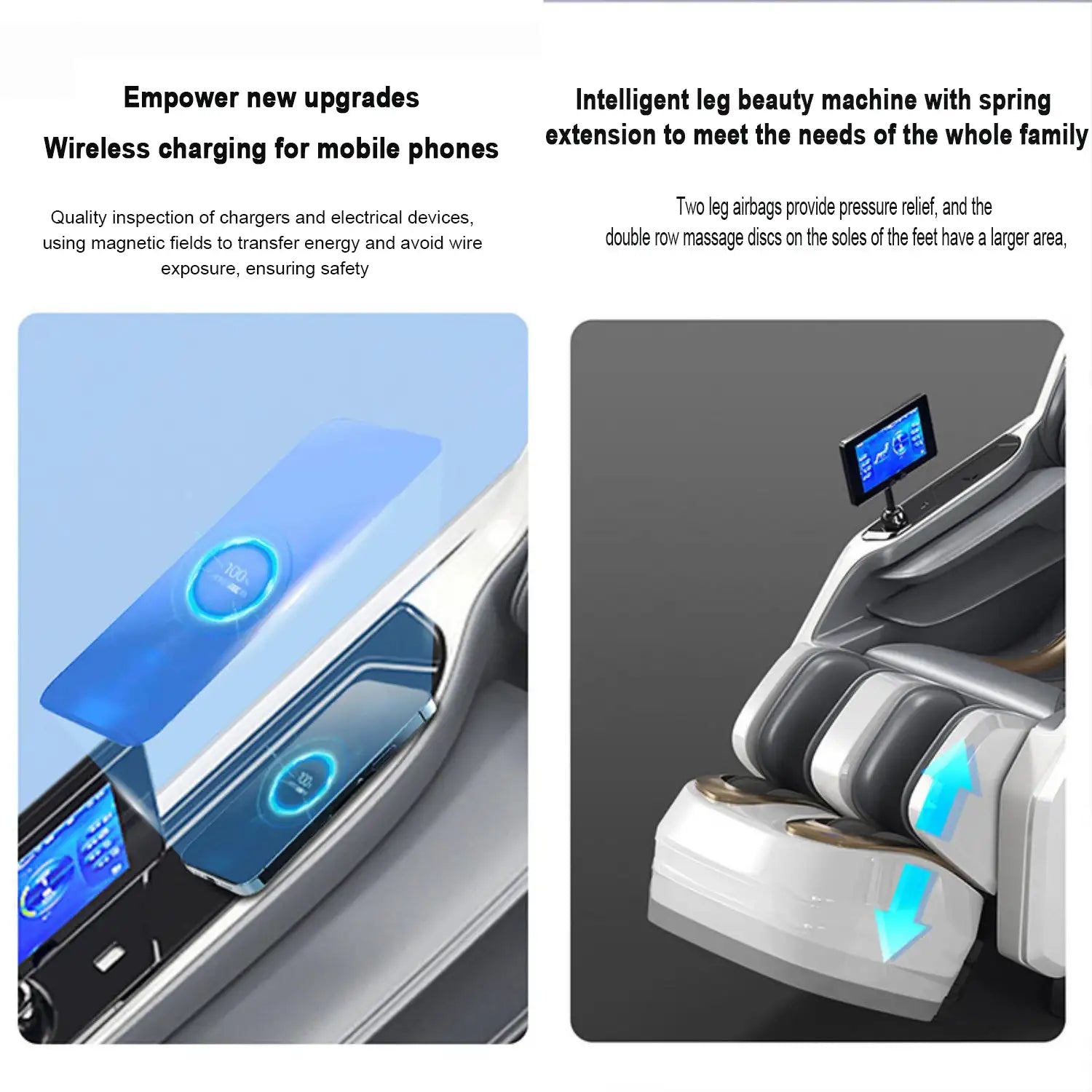 Ergonomic Zero Gravity Massage Chair, Shiatsu Technology, Full Body Airbags, Foot Roller, Calf Kneading, Bluetooth, Home Comfort
