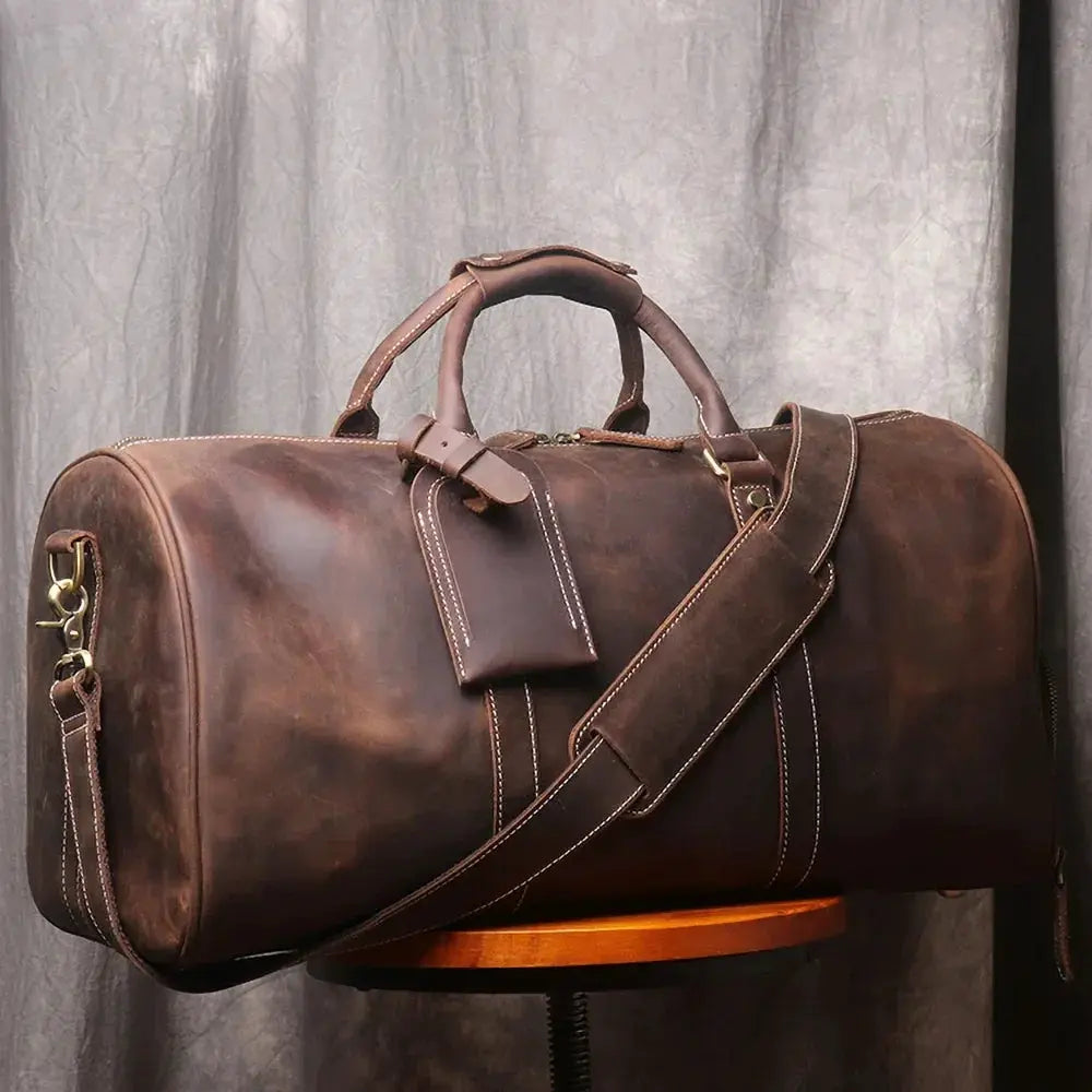 Vintage Mens Hand Luggage Bag Genuine Leather
