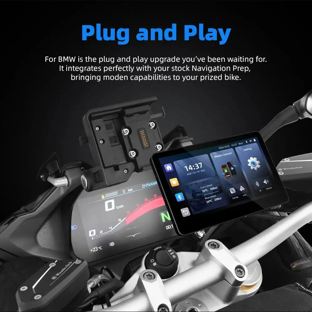 EKIY 6.2" For BMW R1200GS R1250GS R1300GS F800 F850 F900 S1000XR Wireless CarPlay Moto Android Auto GPS Motorcycle Navigation