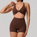 Quick Dry Women Sports Set V Shaped Bra Yoga
