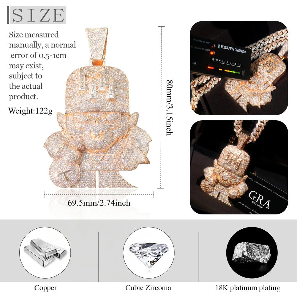 Iced Out D Monkey Pendant