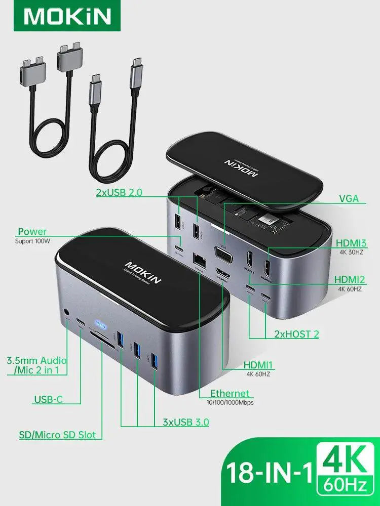 MOKiN USB C Hub Type C Docking Station Multiport Adapter
