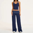 Fitness Set Women Stripes Polka Dot Capri
