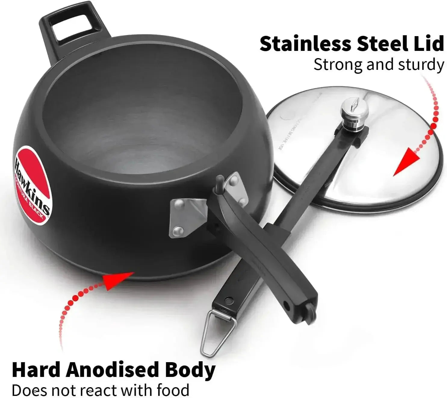 Pressure Cooker 6.5L Hard Anodised Efficient Cooking
