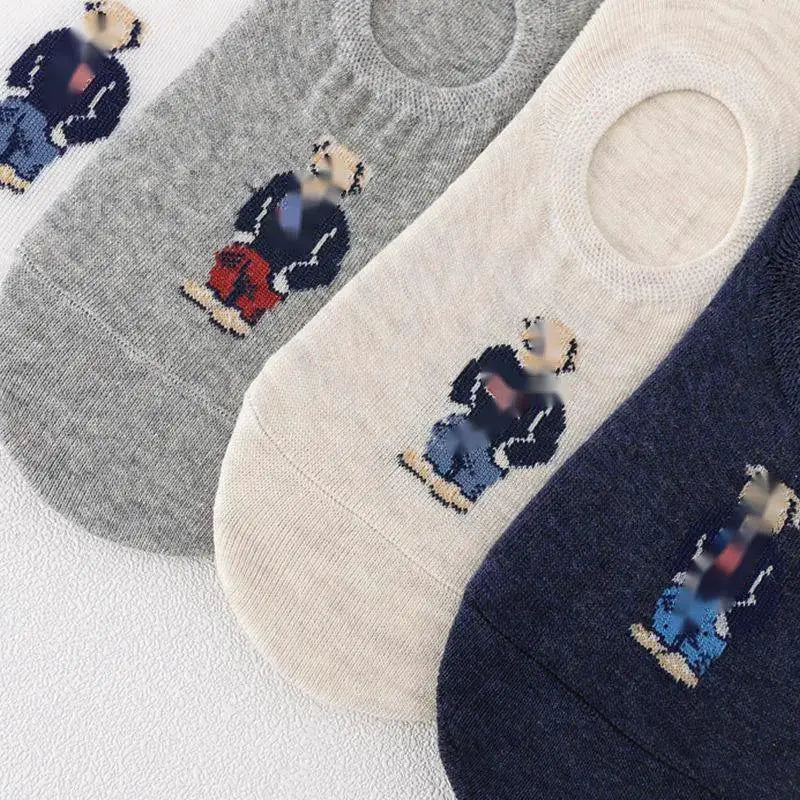 Adorable Cartoon Bear Non Slip Ankle Slippers For Men