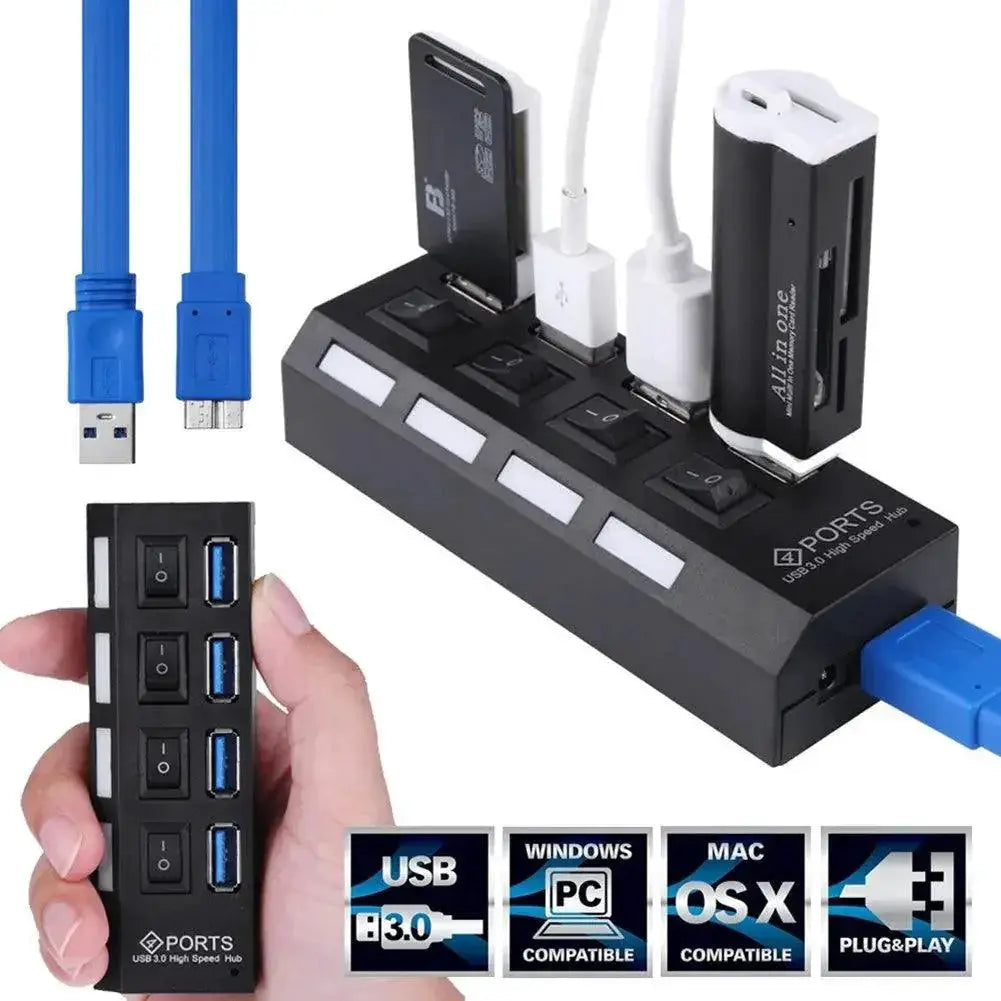 USB 3 Hub Super Speed Connectivity and Port Expansion