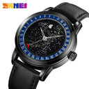 SKMEI Moon Phase Leather Wristwatch Stylish Timepiece Design