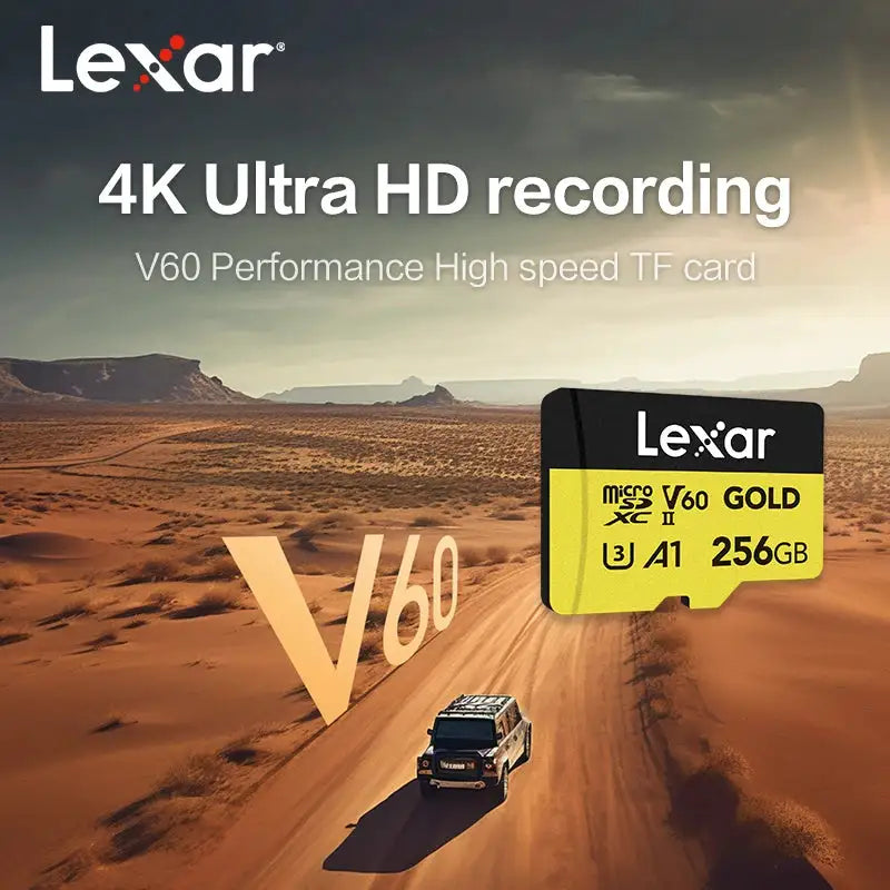 Lexar V60 MicroSDXC Memory Card Professional 4K Video Flash TF Card 128GB 256GB Max 280Mb/s UHS-II MicroSD Card for Drone Phone
