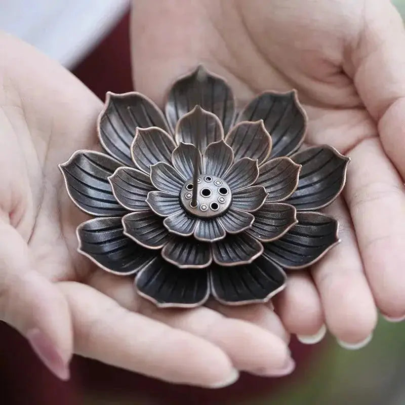 Alloy Lotus Incense Burner For Zen Home Decor Yoga