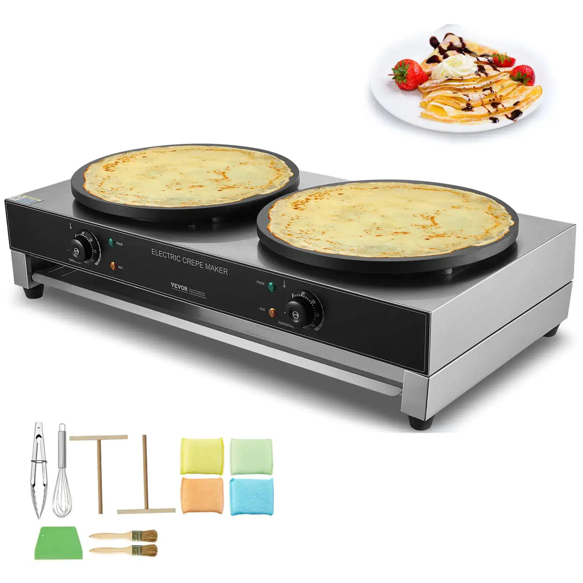 SucceBuy Electric Crepe Maker Double Head Commercial Crepe — product view 1