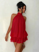 Womens Backless Halter Dress for Parties