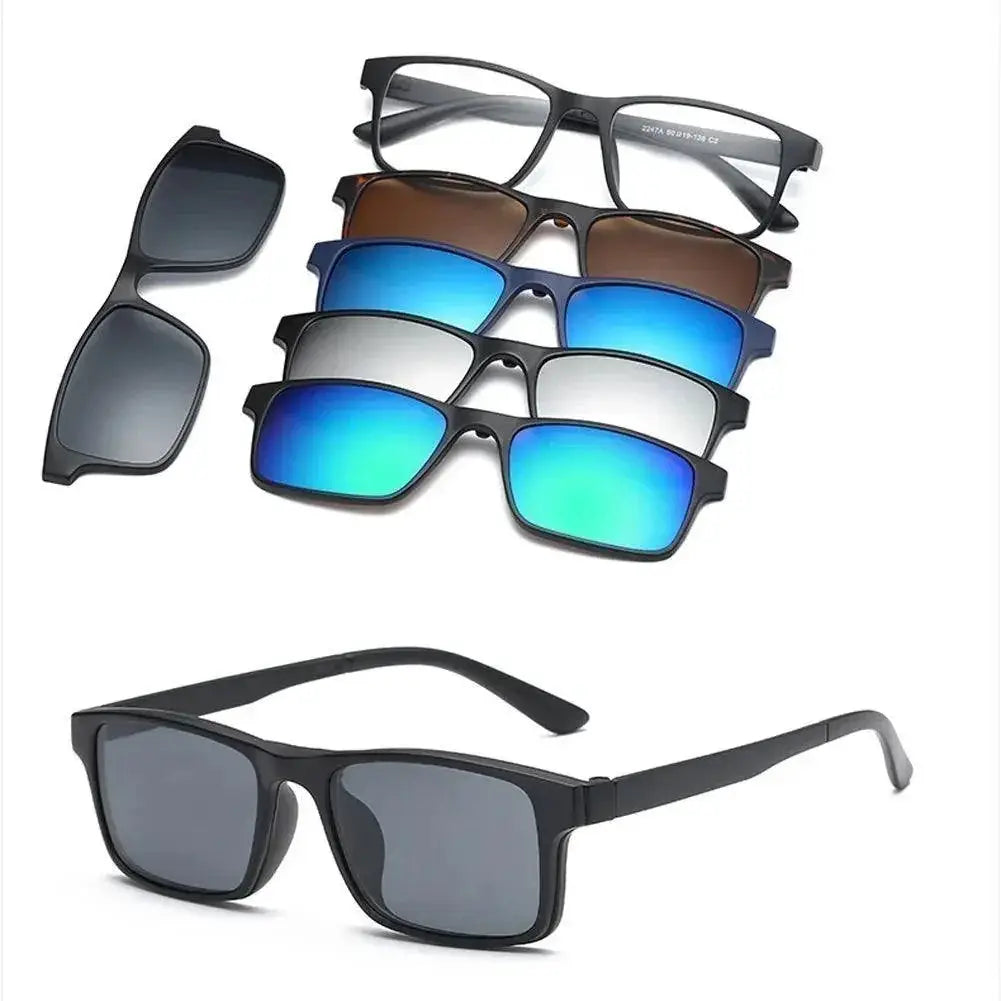 Customizable 6-In-1 Polarized Clip-On Sunglasses For Men