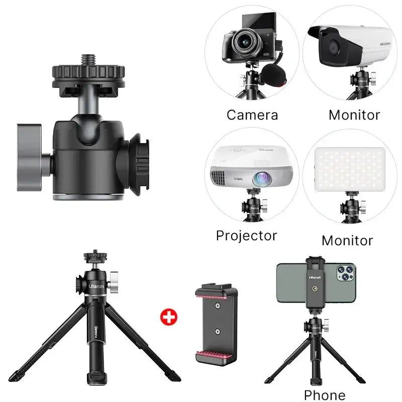 Ulanzi U Vlog Lite Mini Tripod With 360 Ball Head Cold Shoe