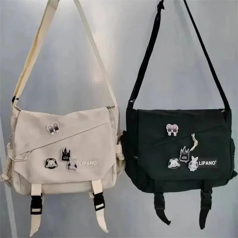Stylish Nylon Messenger Bag for Teens and Students Carryall