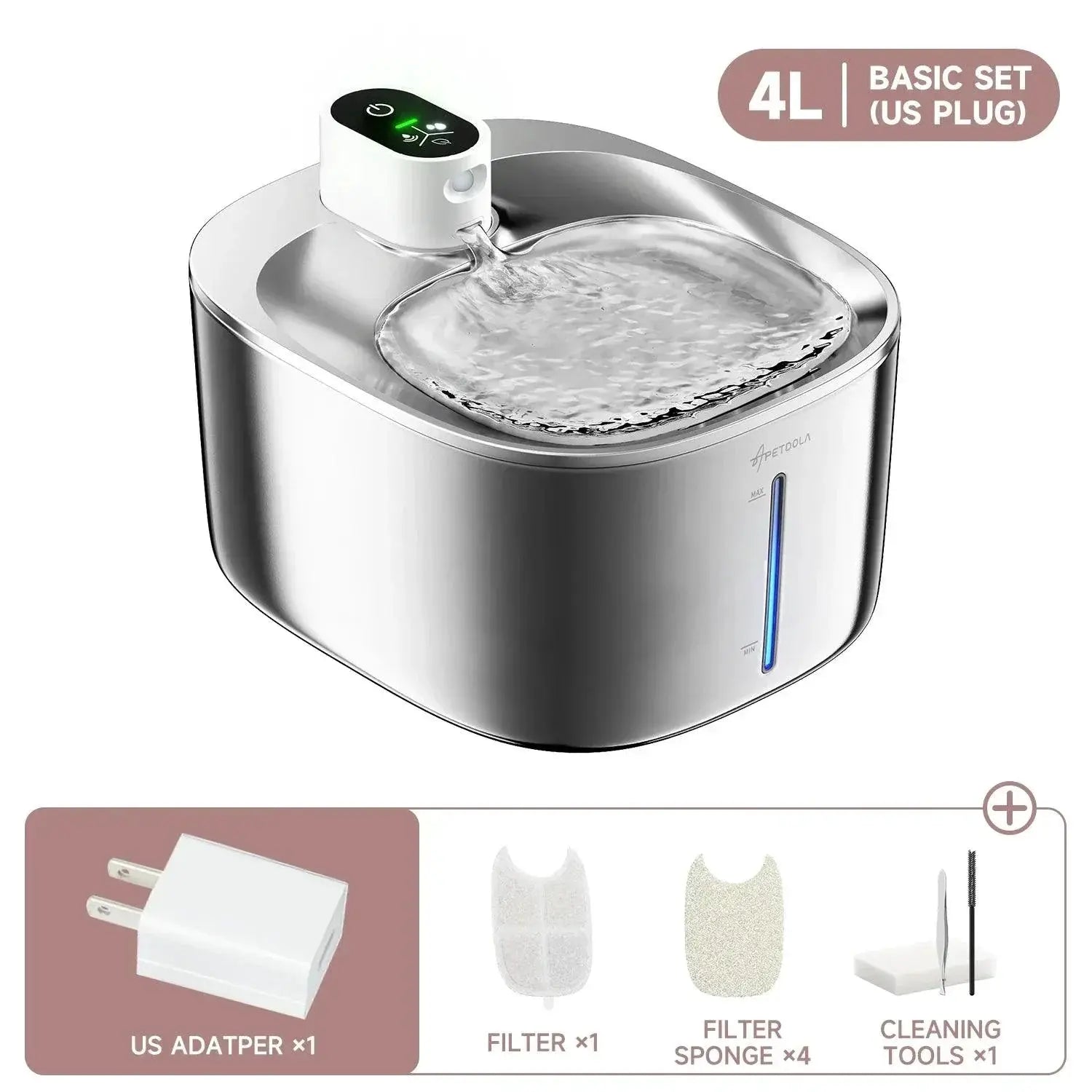 Wireless Cat Water Fountain With Motion Sensor For Pets