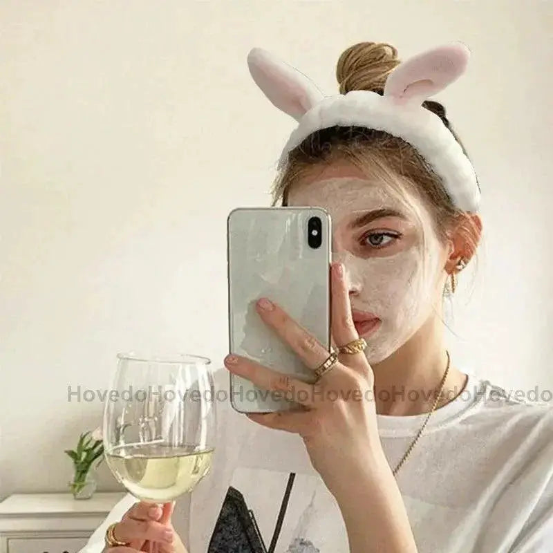 Chic Coral Fleece Animal Ears Headband Cozy Winter Accessory