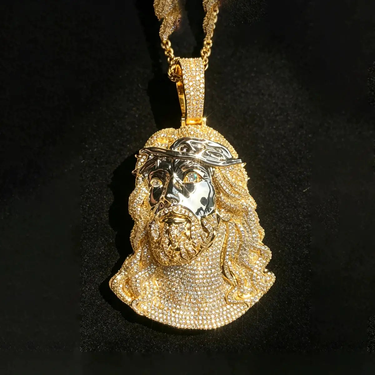 CZ Hip Hop Mens Charm Iced Out Jesus Praying Hands — product view 9