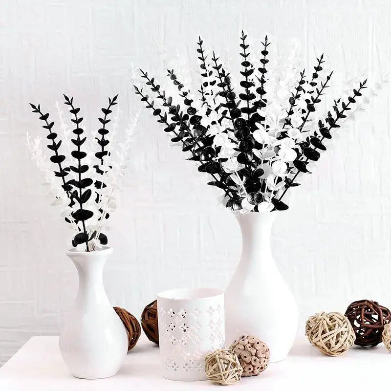 Stylish Gold Eucalyptus Leaves Artificial Plants 10 Pieces