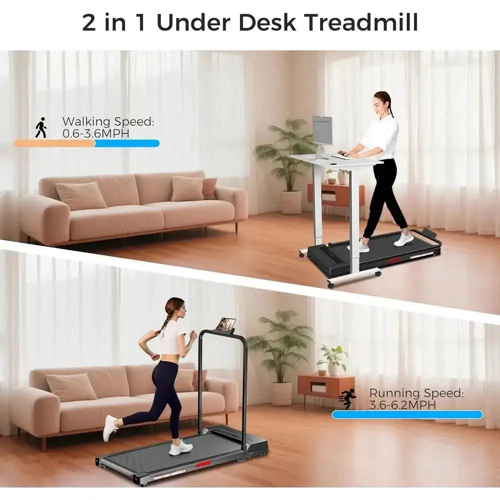 Under Desk 3.0 HP Treadmill, 3-in-1 Foldable, Home/Office Walking Pad with Handle, Remote & LED Display