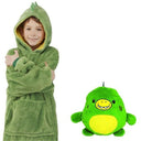 Cartoon Pets Hoodie Blanket: Cozy Kids Wearable Pajamas