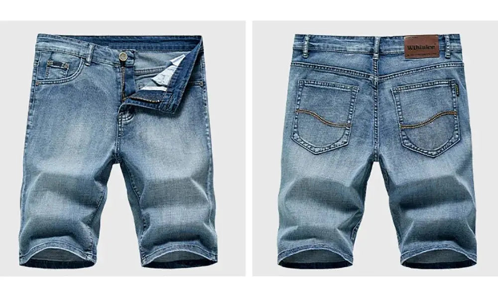 Summer Classic Denim Shorts For Men Casual Blue Jeans
