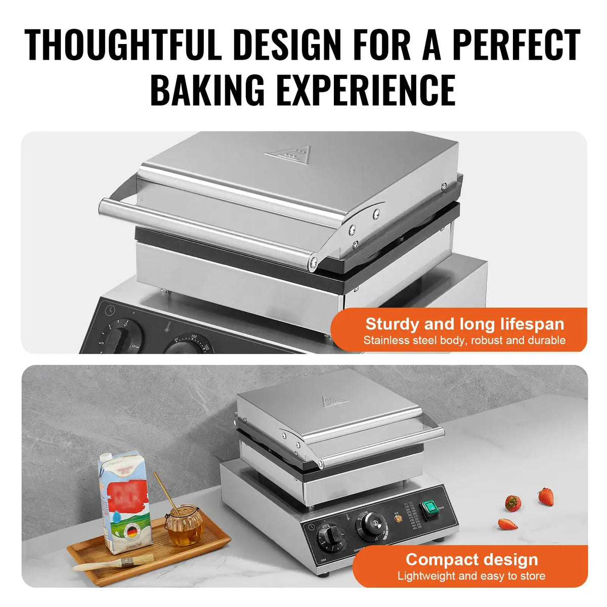 SucceBuy PCS Commercial Waffle Maker Round Waffle Baker Machine — product view 5
