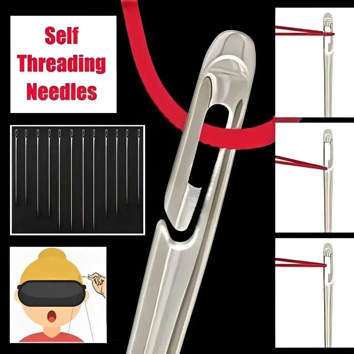 Side Hole Blind Sewing Needles Set for Crafting Essentials