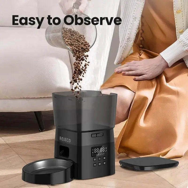 ROJECO Smart Automatic Pet Feeder For Cats And Dogs Easy Use