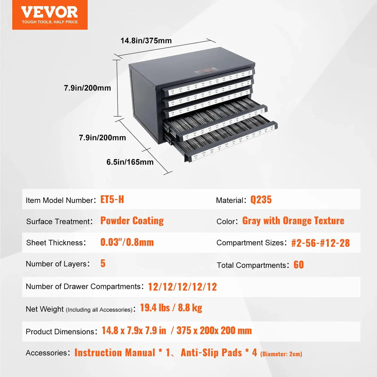 Steel Drill Bit Organizer Cabinet — product view 13