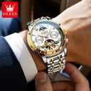 Olevs Mens Luxury Tourbillon Steel Watch