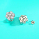 Snowflake Moissanite Stud Earrings in Sterling Silver