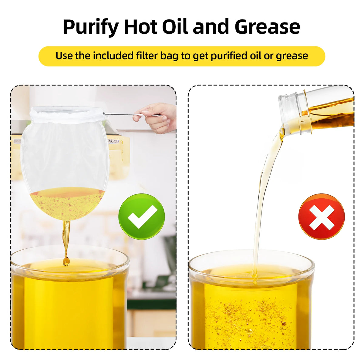 Gallon Fryer Grease Bucket, Liter Large Steel Oil Filter Pot — product view 5